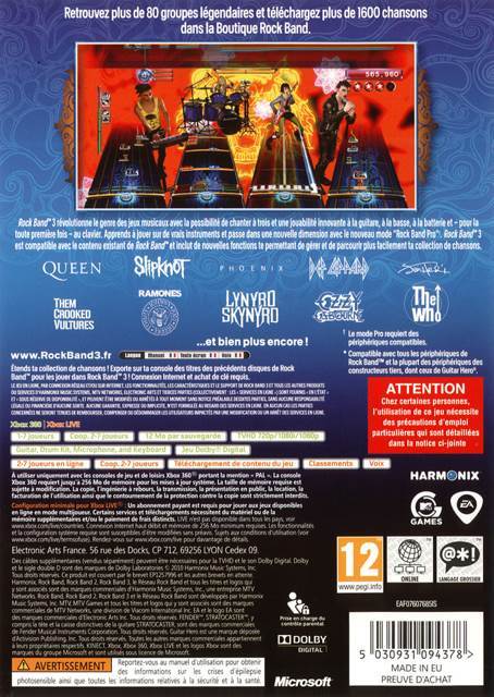 Rock Band 3 - Microsoft Xbox 360 (Electronic Arts - 1-4) video game collectible - Main Image 2