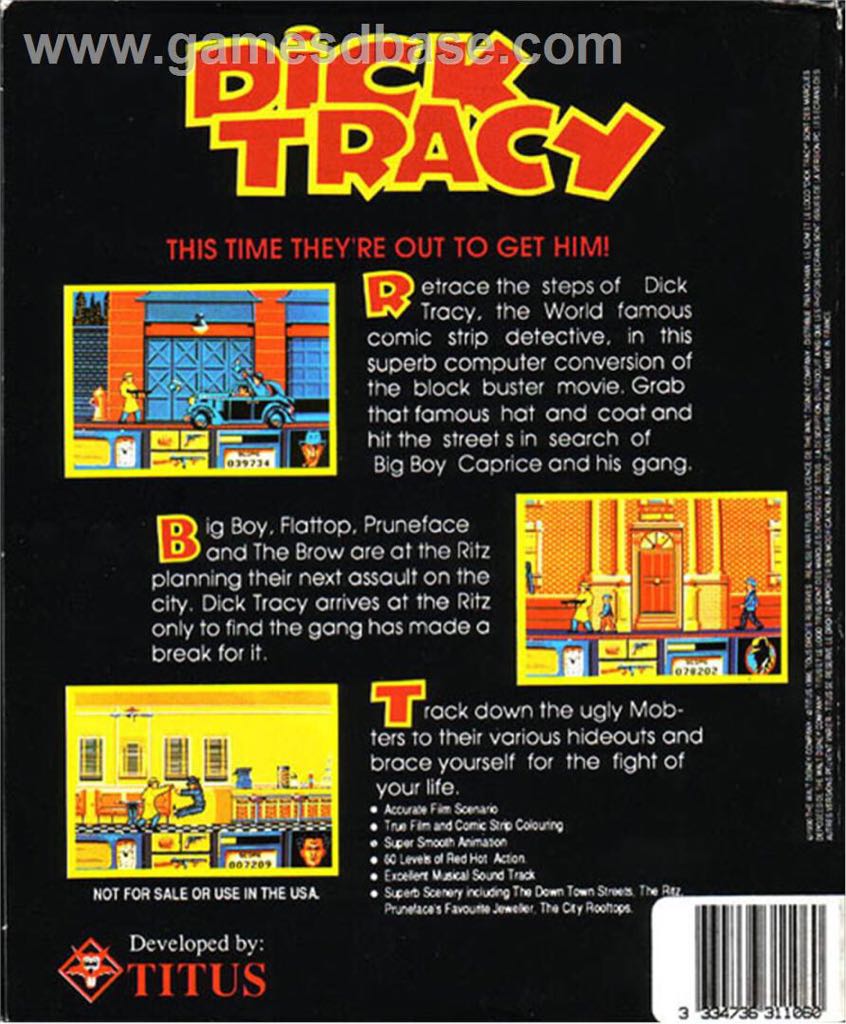 Dick Tracy - Nintendo Entertainment System (NES) (Nintendo - 1) video game collectible - Main Image 2