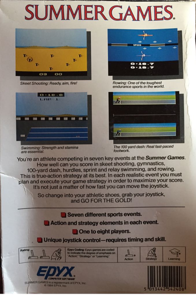 Summer Games - Atari 2600 video game collectible [Barcode 5013442542408] - Main Image 2