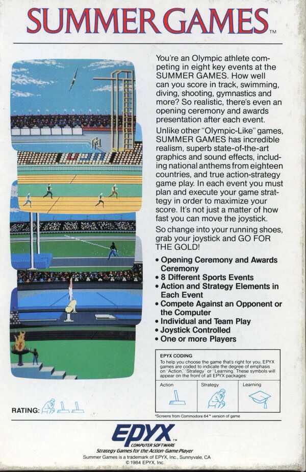Summer Games - Commodore 64 (Epyx) video game collectible - Main Image 2