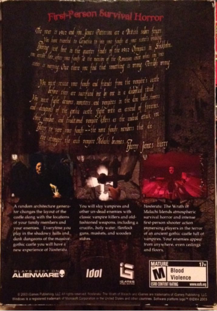 Nosferatu: The Wrath Of Malachi - PC (Igame) video game collectible [Barcode 857387000020] - Main Image 2
