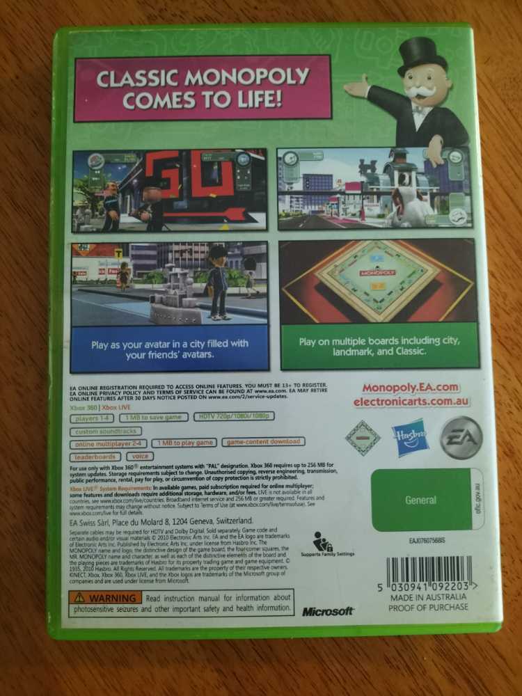 Monopoly Streets - Microsoft Xbox 360 video game collectible [Barcode 5030941092203] - Main Image 2