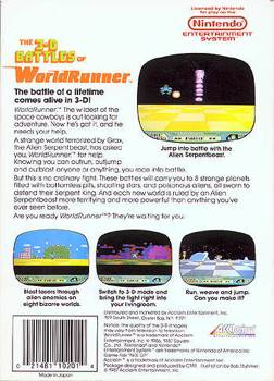 3-D WorldRunner - Nintendo Entertainment System (NES) (Acclaim Entertainment - 1) video game collectible [Barcode 021481102014] - Main Image 2