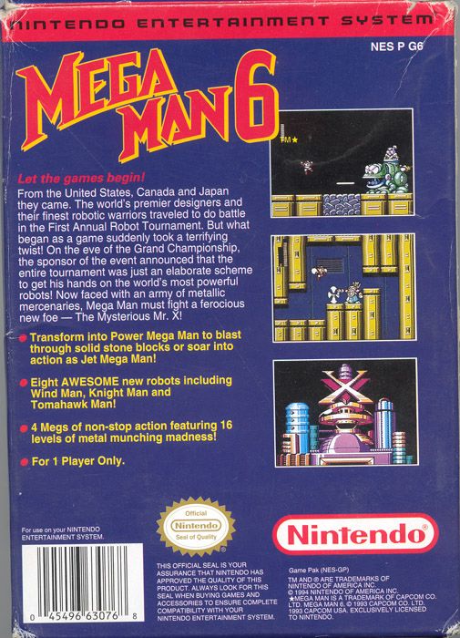 Mega Man 6 - Nintendo Entertainment System (NES) video game collectible - Main Image 2