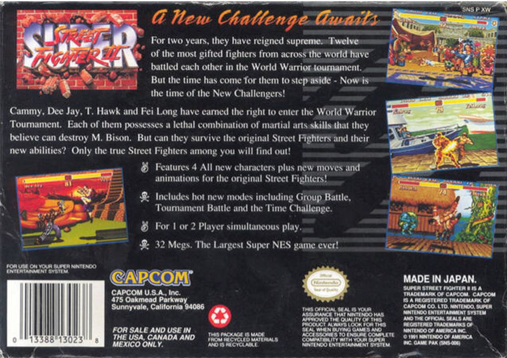 Super Street Fighter II - Nintendo Super Nintendo Entertainment System (SNES) (Capcom - 1-2) video game collectible - Main Image 2