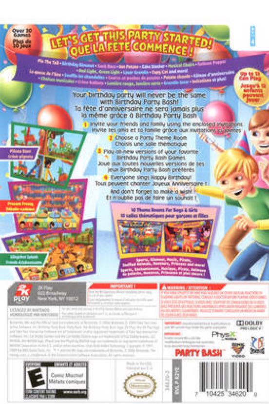 Birthday Party Bash - Nintendo Wii (2K Boston/2K) video game collectible [Barcode 710425346194] - Main Image 2