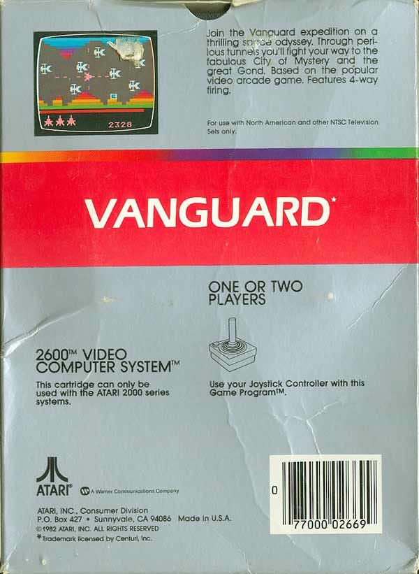 Vanguard - Atari 2600 (Atari Inc. - 1-2) video game collectible - Main Image 2