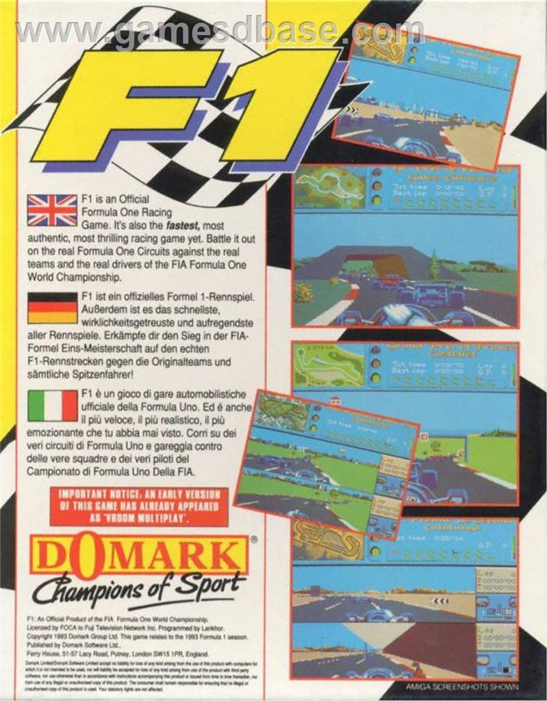 F1 - Sega Genesis (Mega Drive) video game collectible - Main Image 2