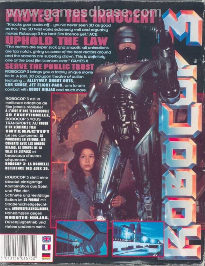 Robocop 3 - Sega Master System (Flying Edge - 1) video game collectible [Barcode 3455199000671] - Main Image 2