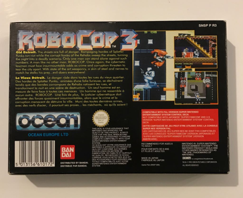 Robocop 3 - Nintendo Super Nintendo Entertainment System (SNES) video game collectible - Main Image 2