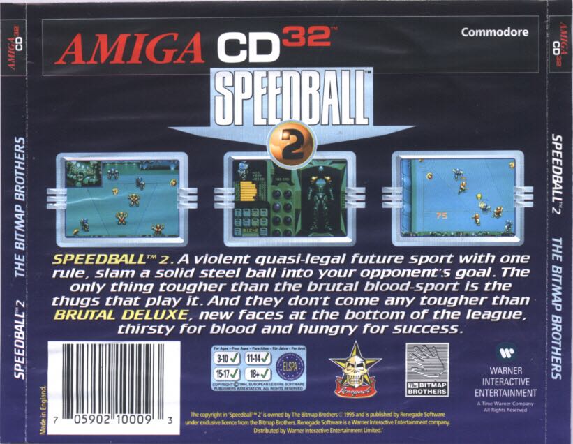 Speedball 2 - Commodore Amiga video game collectible [Barcode 705902100093] - Main Image 2
