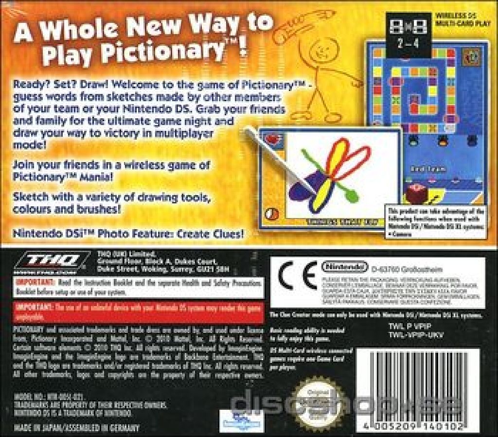 Pictionary - Nintendo DS (THQ) video game collectible [Barcode 785138364155] - Main Image 2