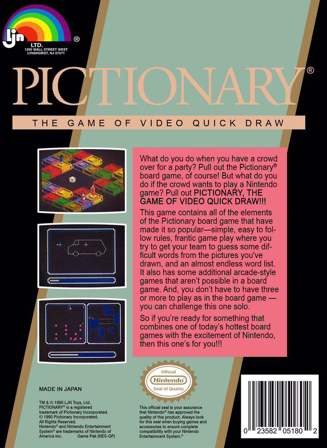 Pictionary - Nintendo Entertainment System (NES) video game collectible - Main Image 2
