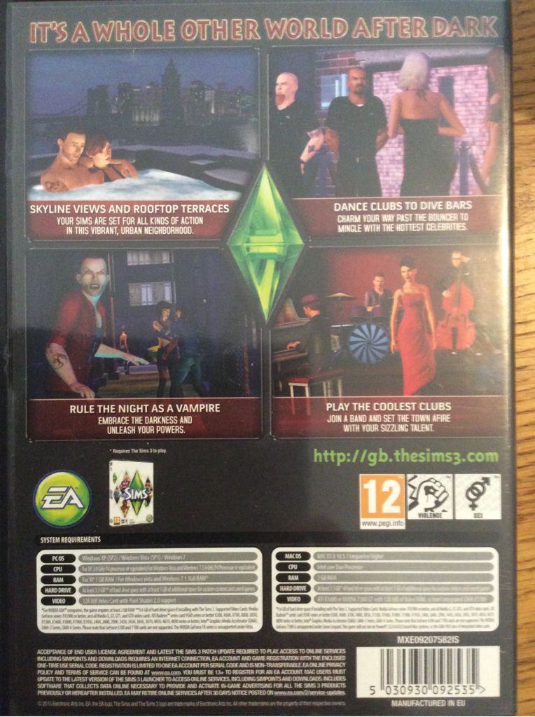 The Sims 3: Late Night - PC ((EA) Electronic Arts - 1) video game collectible [Barcode 5030930092535] - Main Image 2