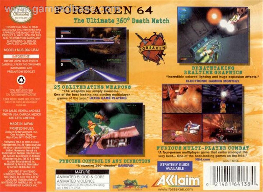 Forsaken 64 - Nintendo 64 (N64) video game collectible - Main Image 2