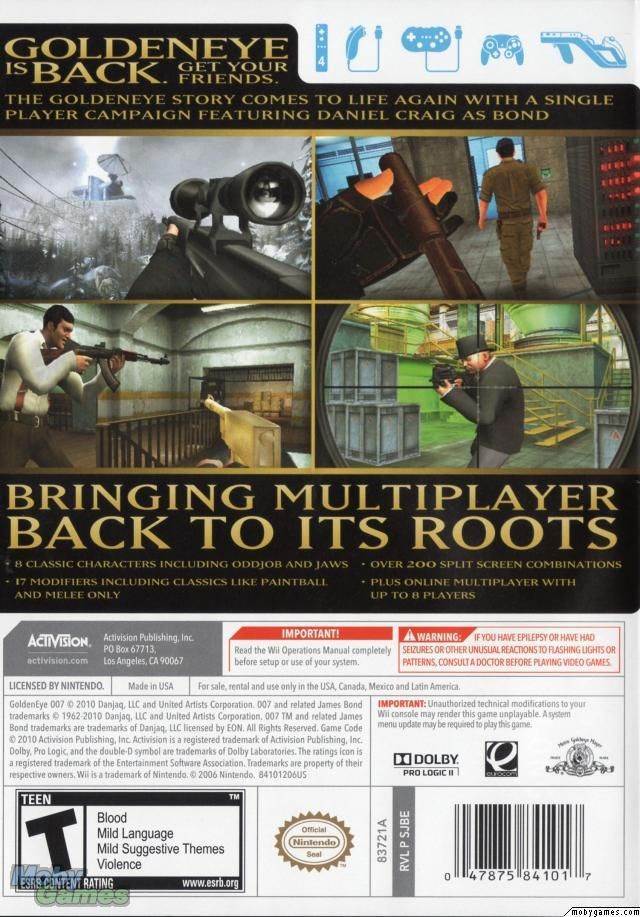 007: Golden Eye - Nintendo Wii (Activision Blizzard - 1) video game collectible [Barcode 047875837218] - Main Image 2