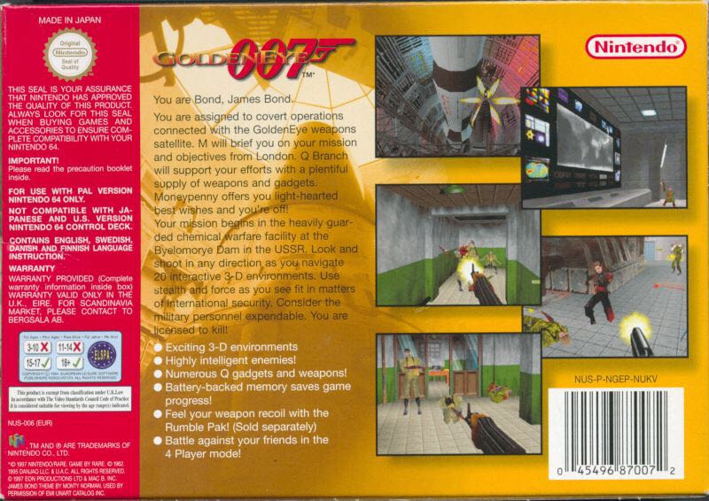 GoldenEye 007 - Nintendo 64 (N64) (Nintendo - 1-4) video game collectible - Main Image 2
