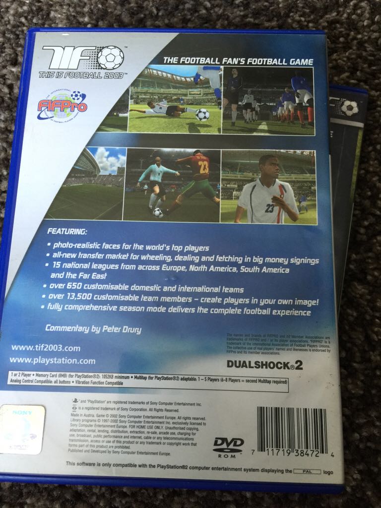 This Is Football 2003 (Ireland) - Sony PlayStation 2 (PS2) (Sony - 2) video game collectible [Barcode 711719384724] - Main Image 2