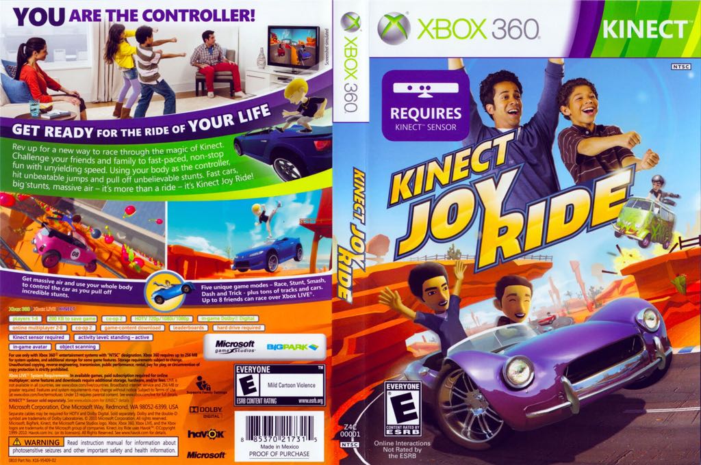 Kinect Joy Ride - Microsoft Xbox 360 (Microsoft Game Studios - 1-2) video game collectible [Barcode 885370220872] - Main Image 2