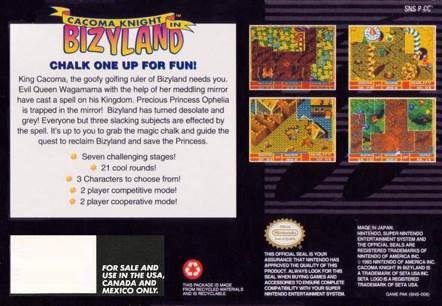 Cacoma Knight In Bizyland - Nintendo Super Nintendo Entertainment System (SNES) video game collectible - Main Image 2