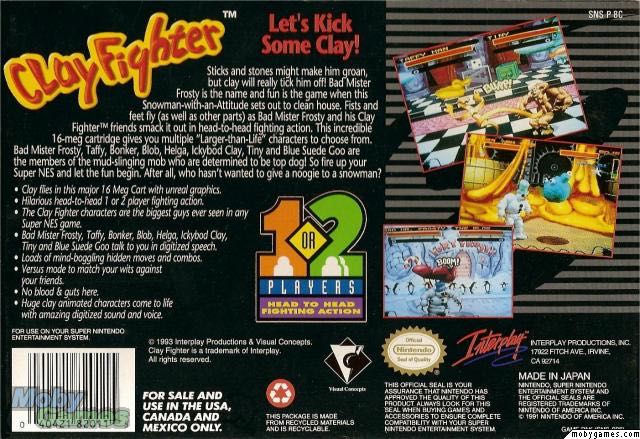 ClayFighter - Nintendo Super Nintendo Entertainment System (SNES) video game collectible - Main Image 2
