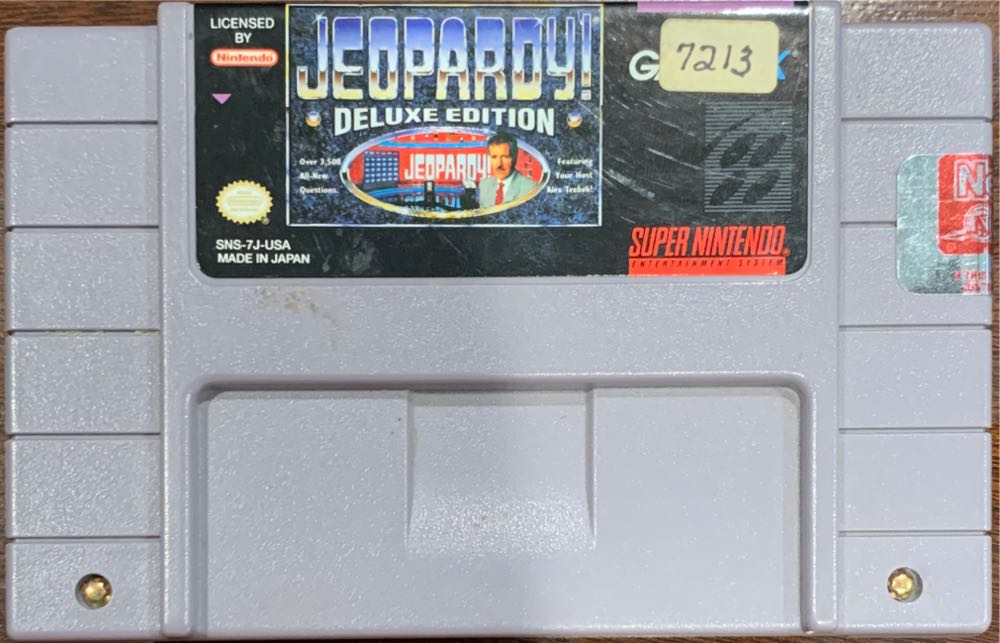 Jeopardy! Deluxe Edition - Nintendo Super Nintendo Entertainment System (SNES) (Gametek Inc - 2) video game collectible [Barcode 043948510163] - Main Image 3