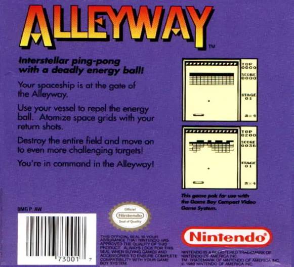 Alleyway - Nintendo Game Boy video game collectible - Main Image 2