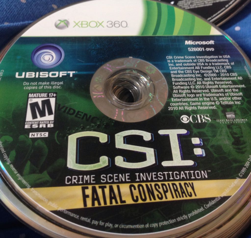 CSI: Fatal Conspiracy - Microsoft Xbox 360 (Microsoft Corporation) video game collectible - Main Image 1