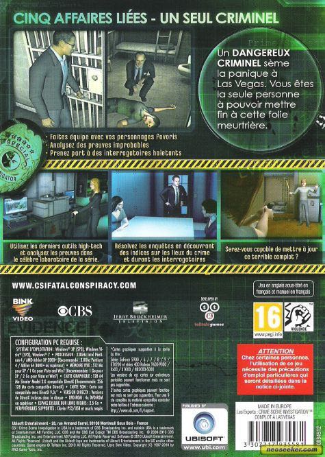 CSI: Fatal Conspiracy - Nintendo Wii video game collectible - Main Image 2