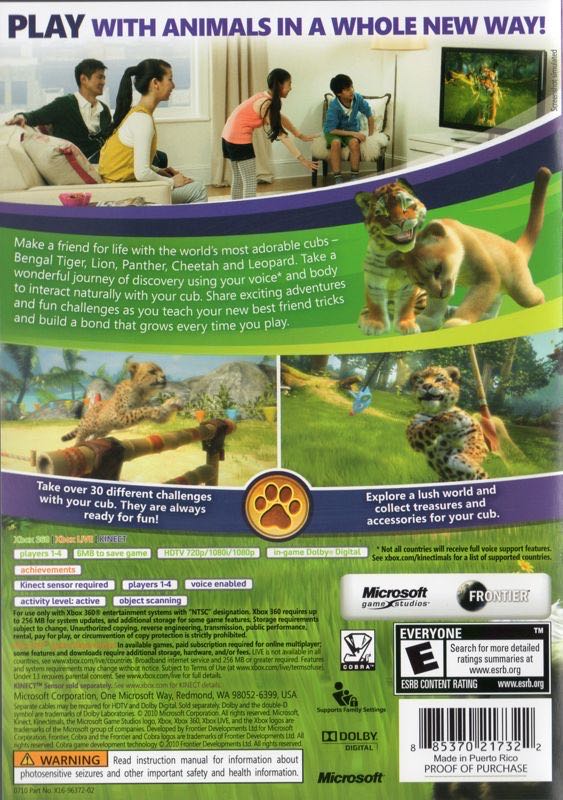 Kinectimals - Microsoft Xbox 360 (Microsoft Game Studios - 4) video game collectible [Barcode 885370221985] - Main Image 2