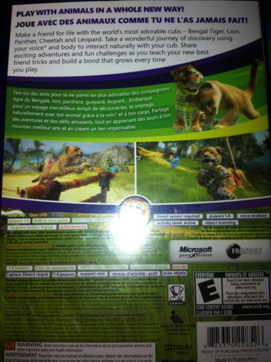 Kinectimals - Microsoft Xbox 360 video game collectible - Main Image 2
