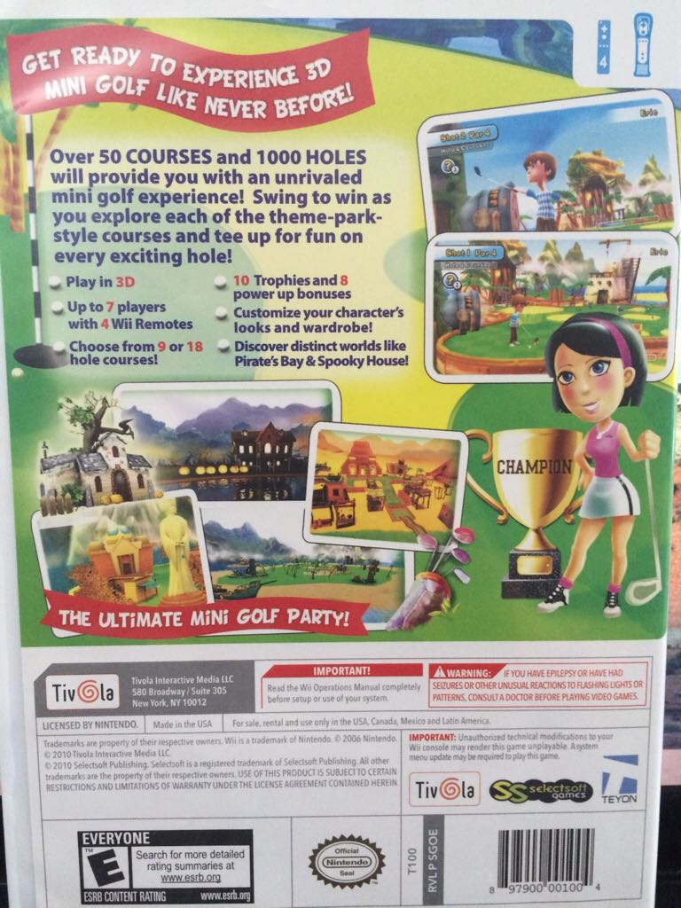 Mini Golf Resort - Nintendo Wii (Viva Media - 7) video game collectible [Barcode 897900001004] - Main Image 2