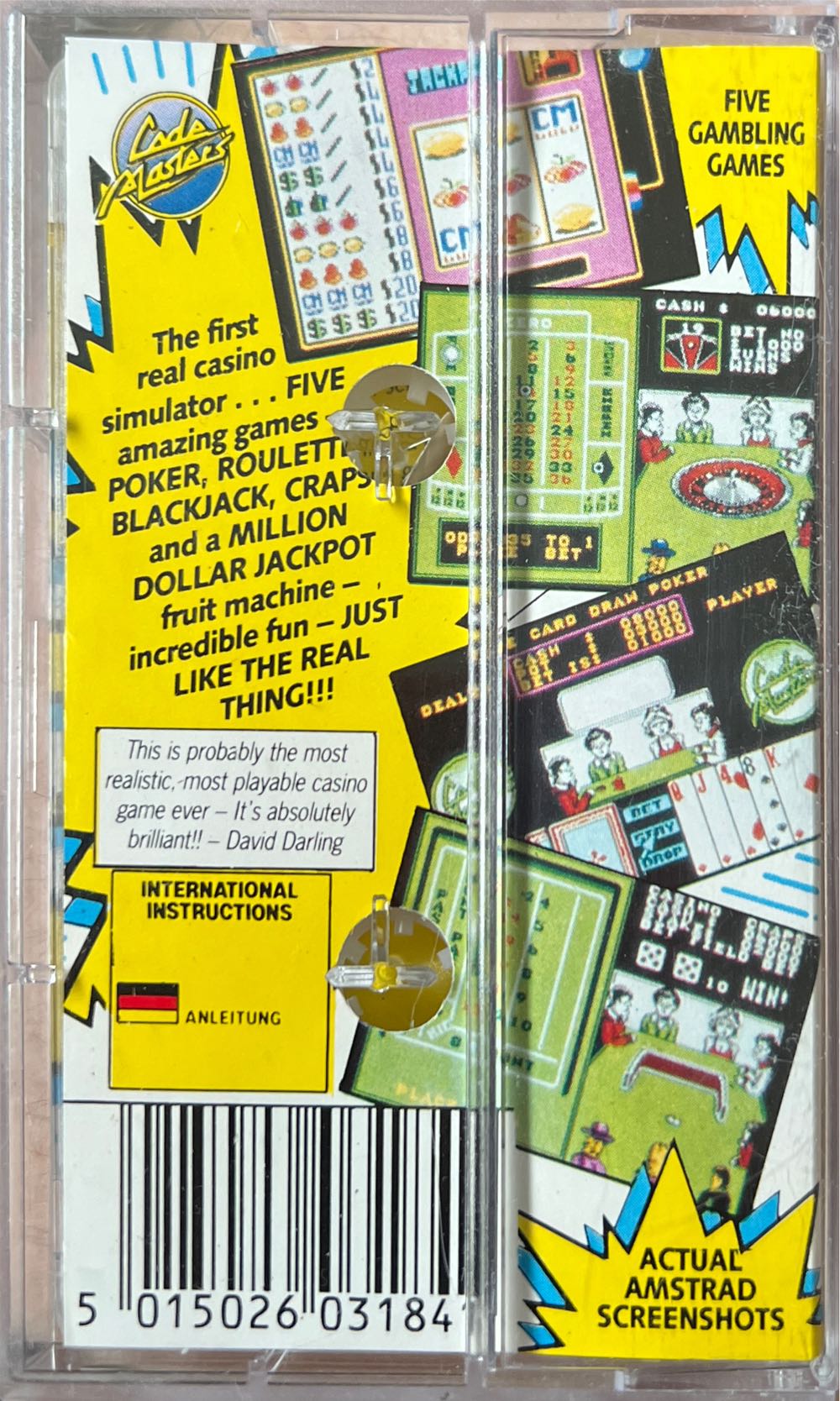 Monte Carlo Casino - Amstrad CPC video game collectible [Barcode 5015026031841] - Main Image 2