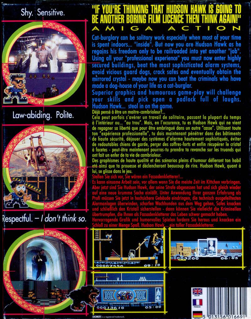 Hudson Hawk - Commodore Amiga video game collectible - Main Image 2