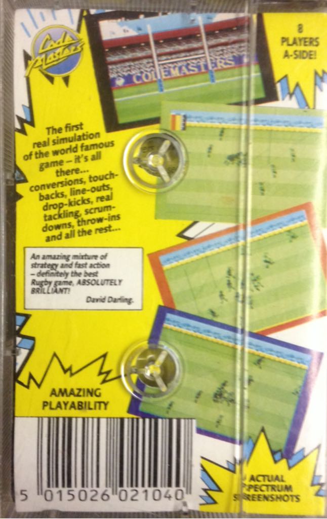 International Rugby Simulator - Sinclair ZX Spectrum (Codemasters - 1) video game collectible [Barcode 5015026021040] - Main Image 2