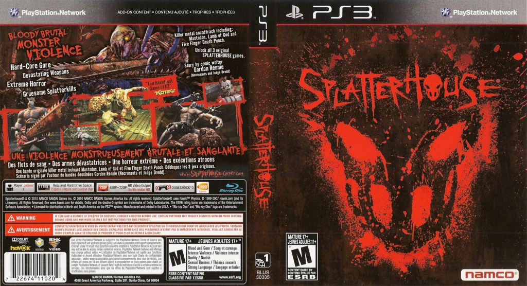 Splatterhouse - Sony PlayStation 3 (PS3) (Namco Bandai - 1) video game collectible [Barcode 3296580810697] - Main Image 2