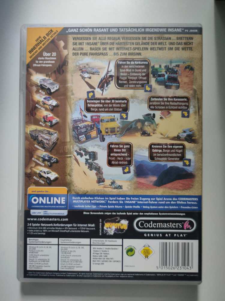 Insane - PC (Codemasters) video game collectible [Barcode 5015026231043] - Main Image 2