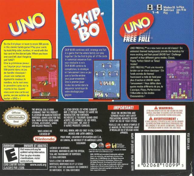 UNO/SKIP-BO/UNO FREE FALL - Nintendo DS (DSI Games - 4) video game collectible [Barcode 802068100995] - Main Image 2