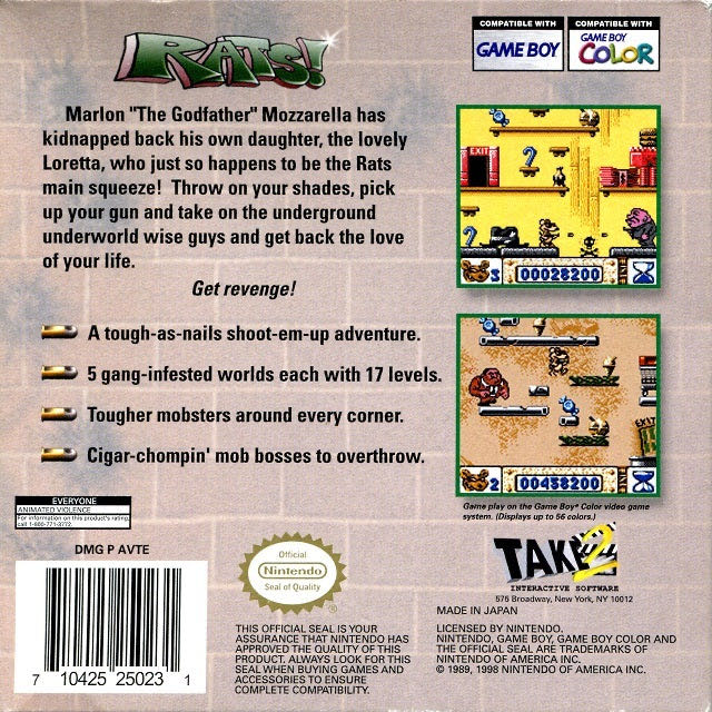 Rats! - Nintendo Game Boy Color (Take-Two Interactive - 1) video game collectible [Barcode 710425250231] - Main Image 2