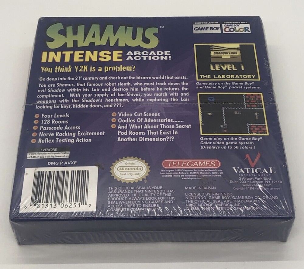 Shamus - Nintendo Game Boy Color (Vatical Entertainment) video game collectible [Barcode 681313062512] - Main Image 2