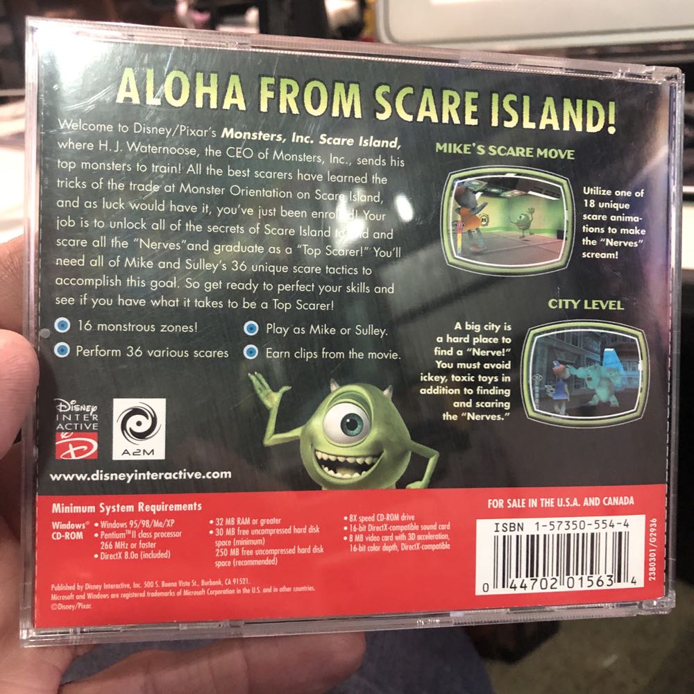 Monsters Inc Scare Island - PC (Disney - 1) video game collectible [Barcode 044702015634] - Main Image 2