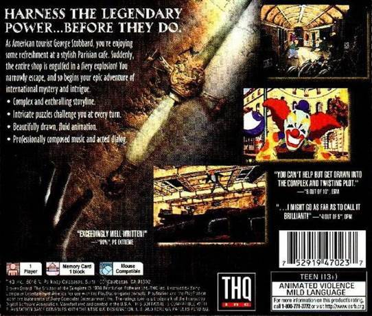 Broken Sword : The Shadow Of The Templars - Nintendo Game Boy Advance (GBA) (Revolution Software - 1) video game collectible [Barcode 682384320105] - Main Image 2