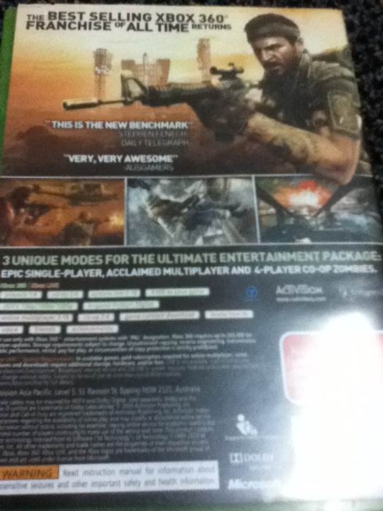 Call Of Duty: Black Ops (Digital) - Microsoft Xbox 360 (Activision Publishing, Inc. - 1-18) video game collectible [Barcode 5030917089794] - Main Image 2