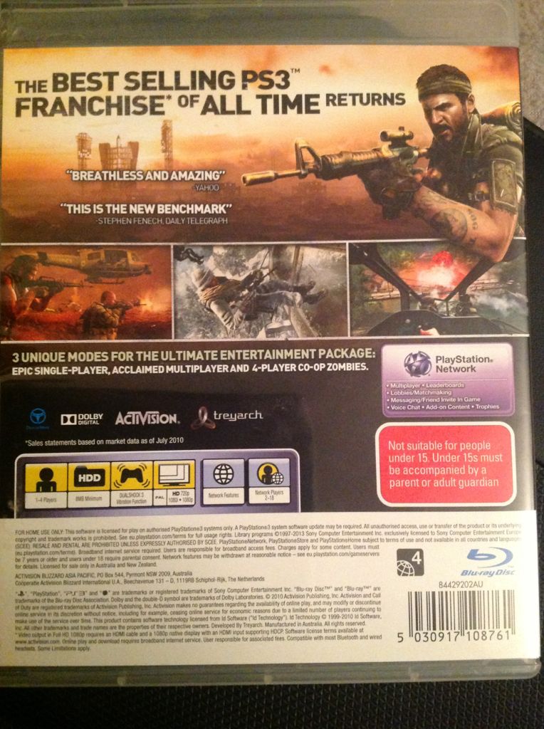 Call Of Duty Black Ops - Sony PlayStation 3 (PS3) (activion) video game collectible [Barcode 5030917108761] - Main Image 2
