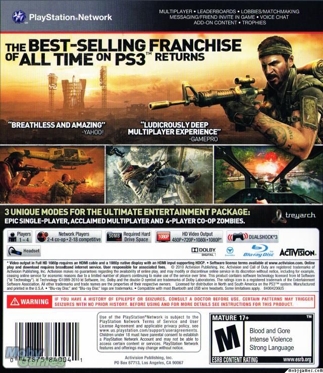 Call Of Duty Black Ops - Sony PlayStation 3 (PS3) (Activision Inc.) video game collectible - Main Image 2
