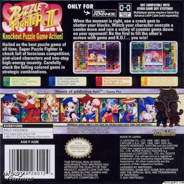 Super Puzzle Fighter II - Nintendo Game Boy Advance (GBA) (Capcom - 1-2) video game collectible [Barcode 5055060940105] - Main Image 2