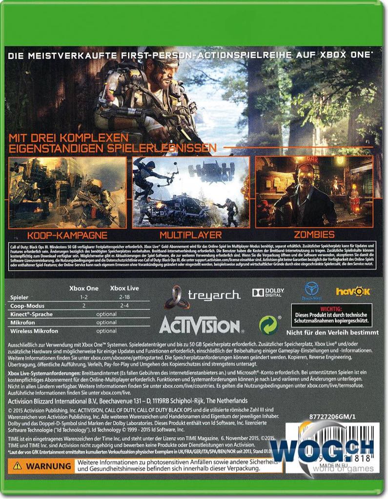 Call Of Duty 7: Black Ops - Microsoft Xbox One (Activision - 4) video game collectible [Barcode 047875881853] - Main Image 2