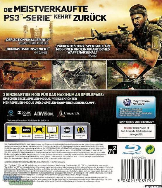 Call Of Duty: Black Ops - Sony PlayStation 3 (PS3) (Activision - 1) video game collectible [Barcode 5030917111549] - Main Image 2