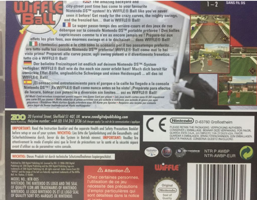 Wiffle Ball - Nintendo DS (Zoo Digital Publishing) video game collectible [Barcode 5060034555032] - Main Image 2