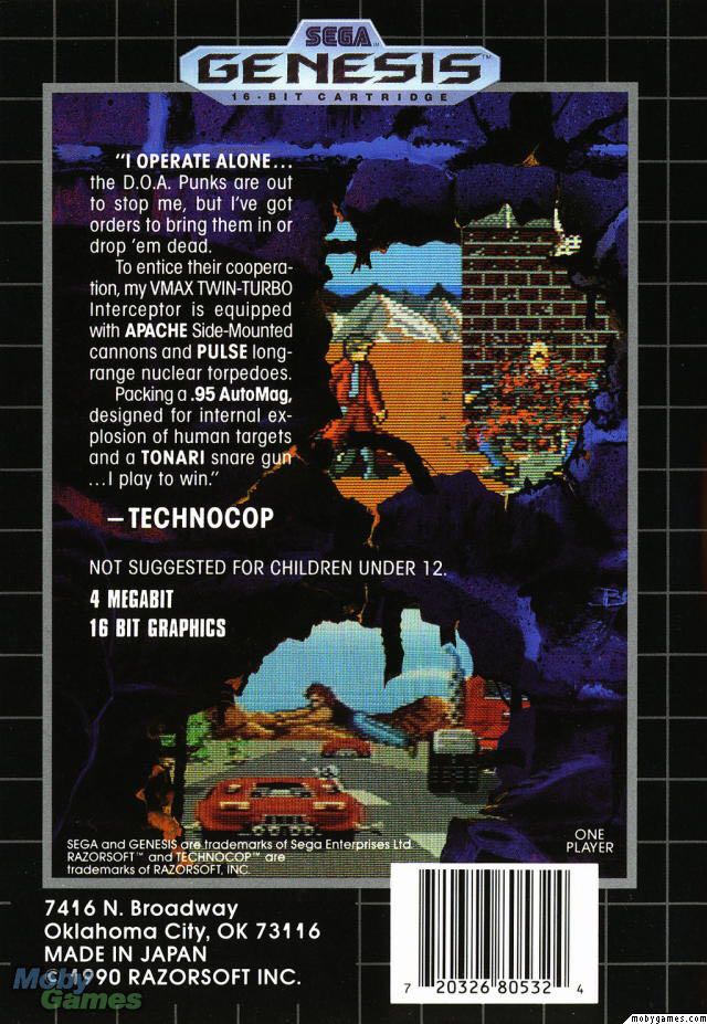 Technocop - Sega Genesis (Mega Drive) video game collectible - Main Image 2